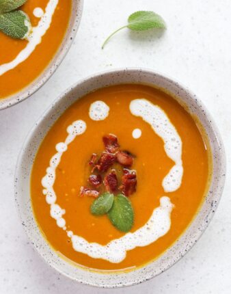 Butternut Squash Soup with Bacon and Sage (Whole30, AIP)
