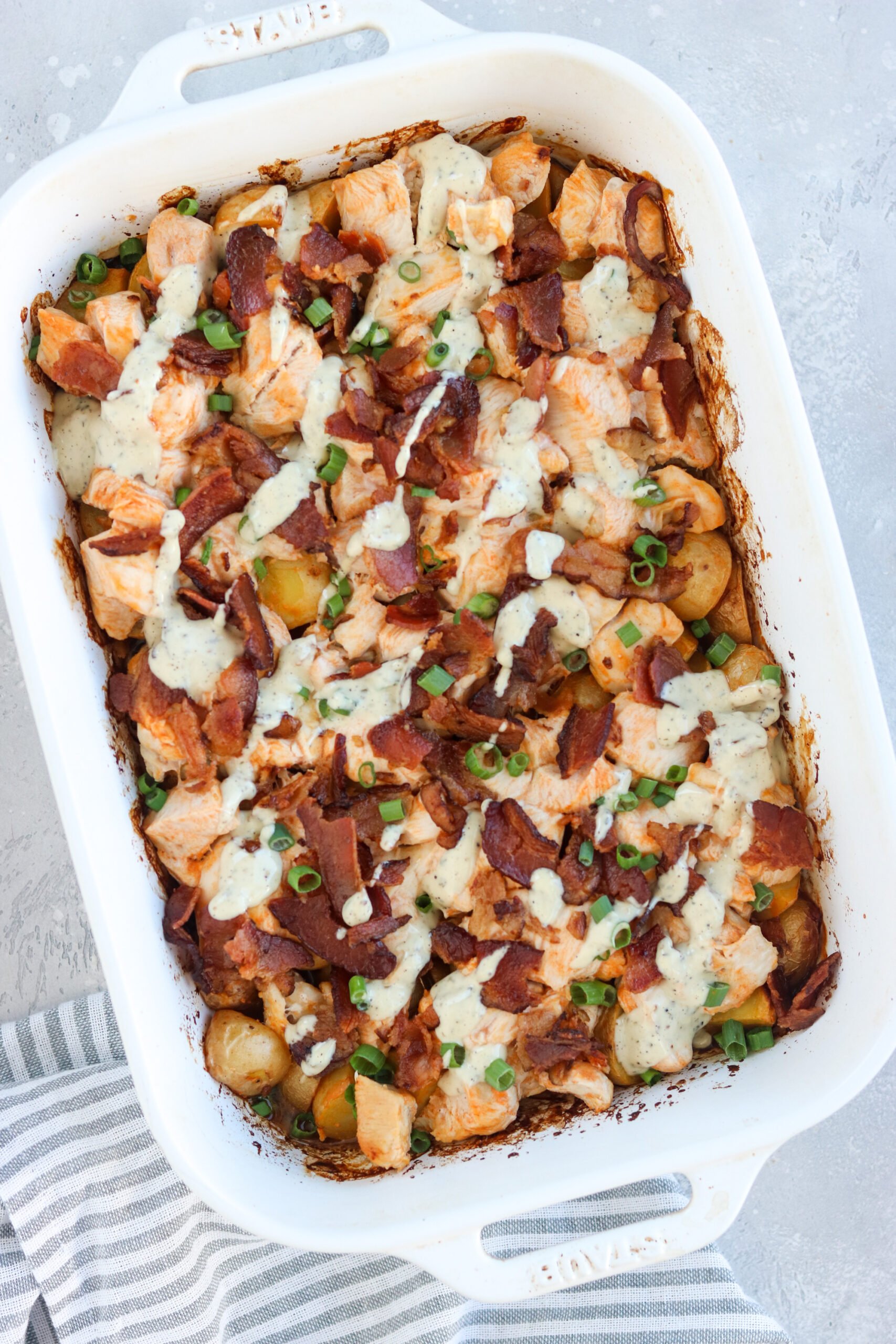 Whole30 buffalo chicken casserole with ranch