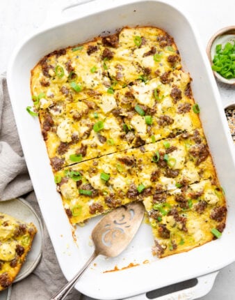 Whole30 Sausage Breakfast Casserole with Hash Brown Crust!