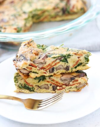Spinach Bacon and Mushroom Crustless Quiche {Whole30}
