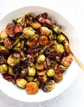“Soy” Glazed Brussels Sprouts with Bacon