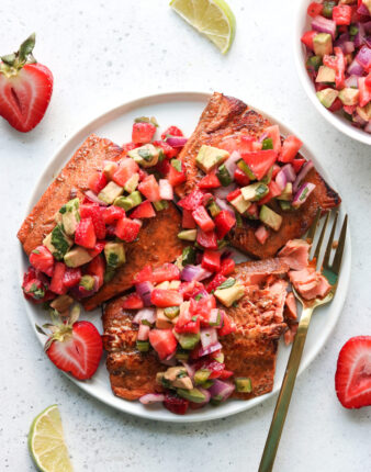 Balsamic Grilled Salmon with Strawberry Avocado Salsa
