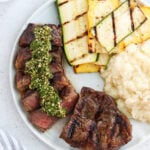 Grilled New York Strip with Chimichurri Sauce