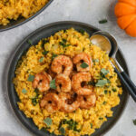 Whole30 Pumpkin Risotto with Shrimp