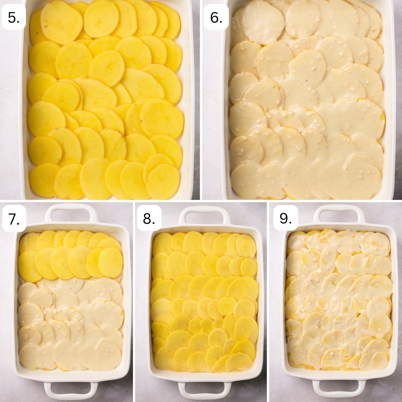 step by step photos for how to make gluten-free scalloped potatoes
