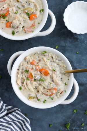 Dairy Free Creamy Chicken and Wild Rice Soup - Mary's Whole Life