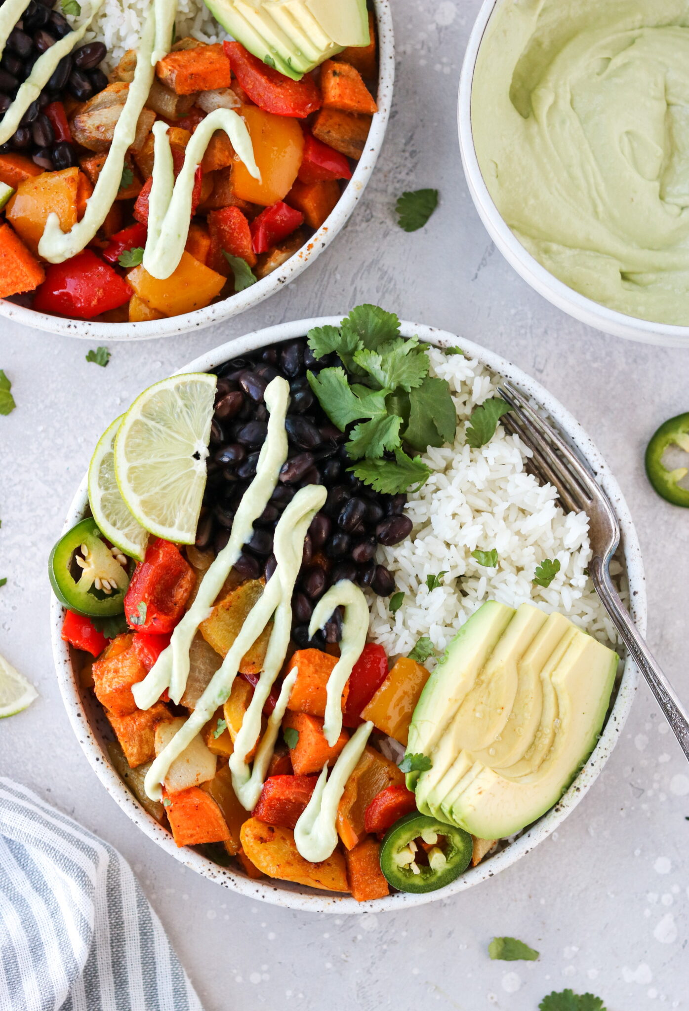 Vegetable Burrito Bowls with Avocado Crema Mary's Whole Life