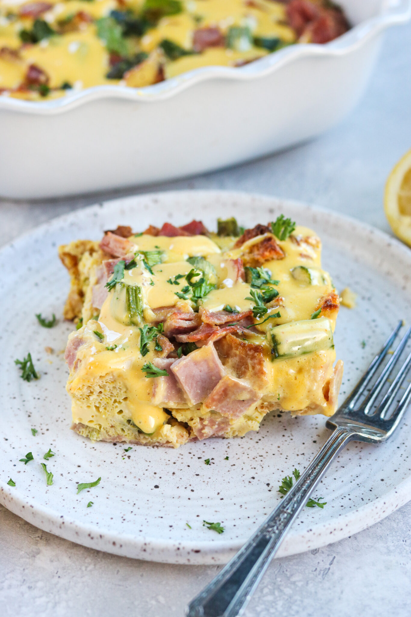 Gluten Free Overnight Eggs Benedict Casserole (Dairy Free)
