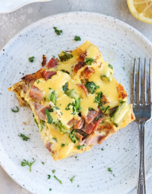 Gluten Free Overnight Eggs Benedict Casserole (Dairy Free)