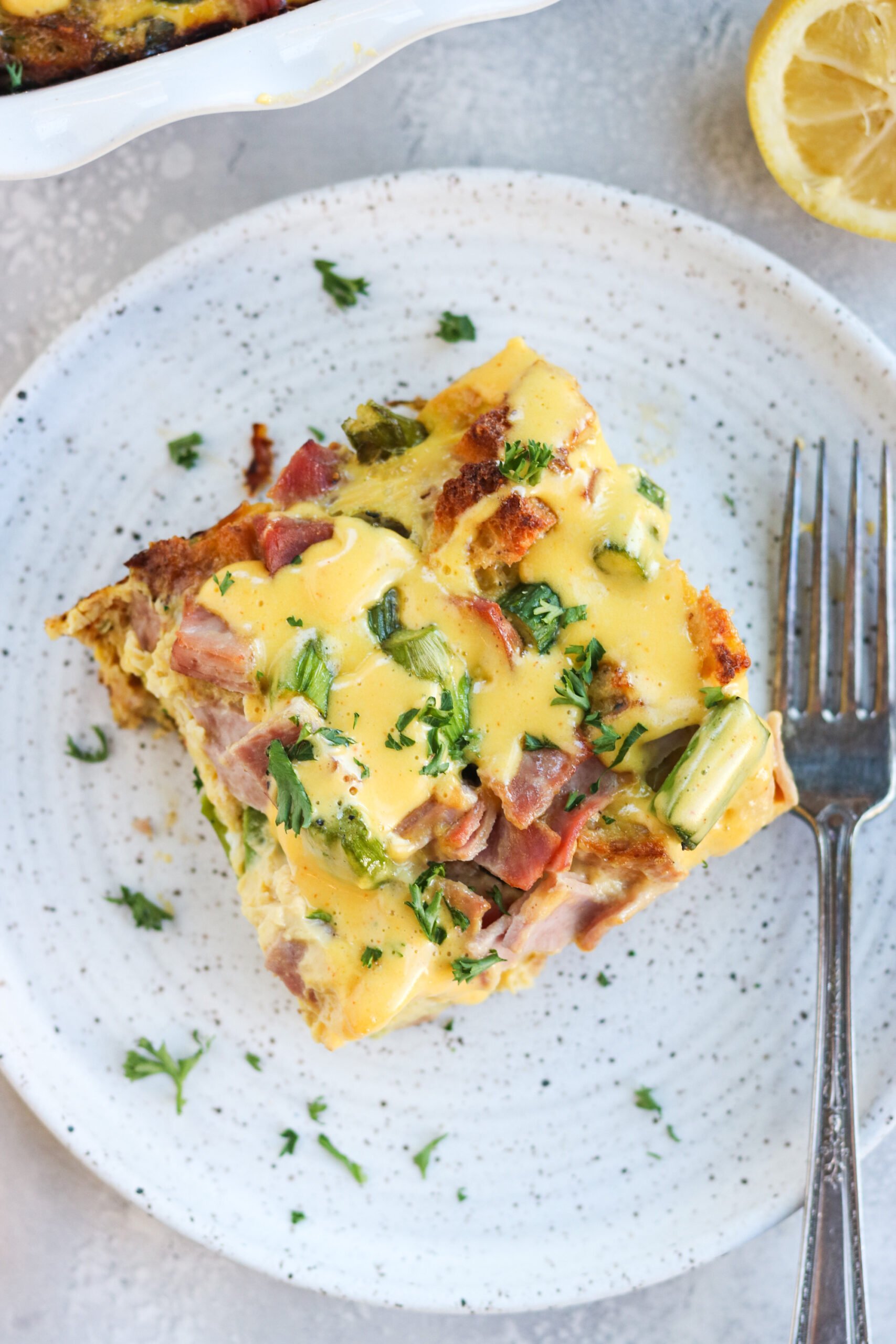 Gluten Free Overnight Eggs Benedict Casserole (Dairy Free)