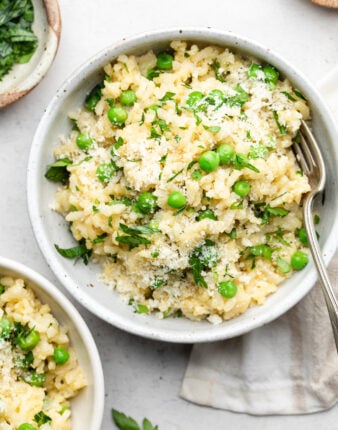 Easy Gluten Free Risotto with Peas
