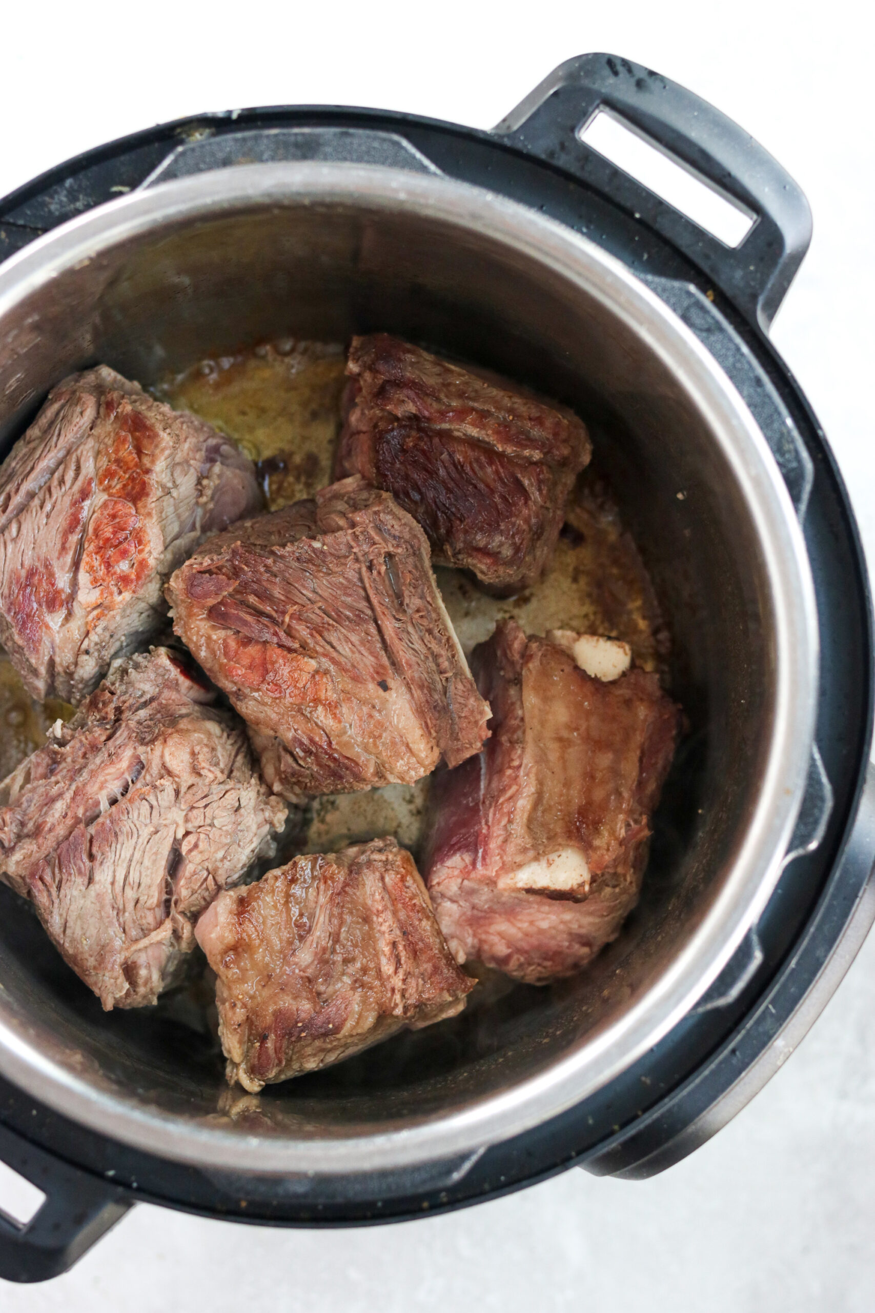 Seared beef short ribs in the Instant Pot