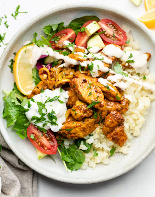 Easy Sheet Pan Chicken Shawarma Bowls Whole30 Mary's Whole Life