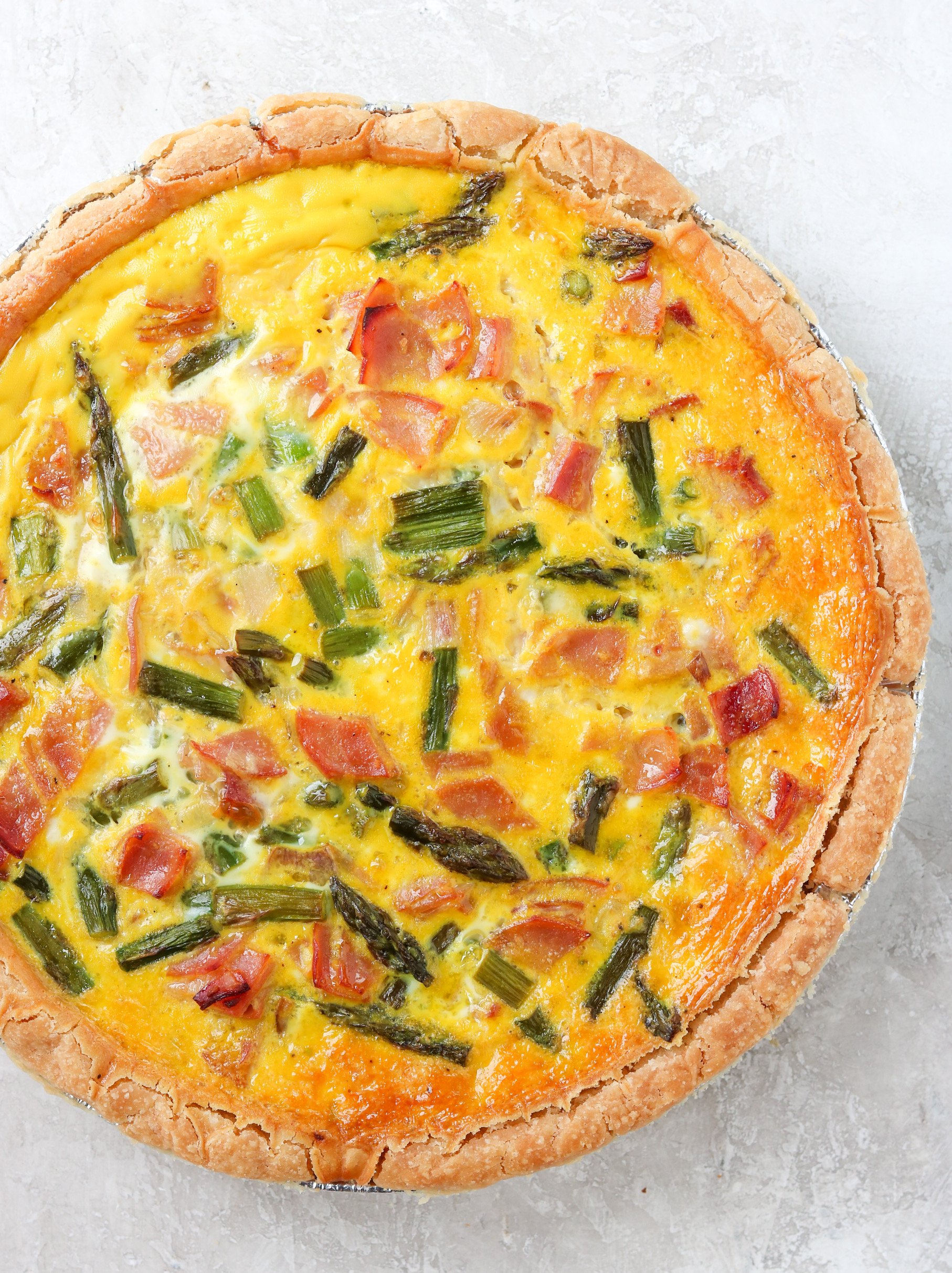 Gluten Free Quiche with ham and asparagus