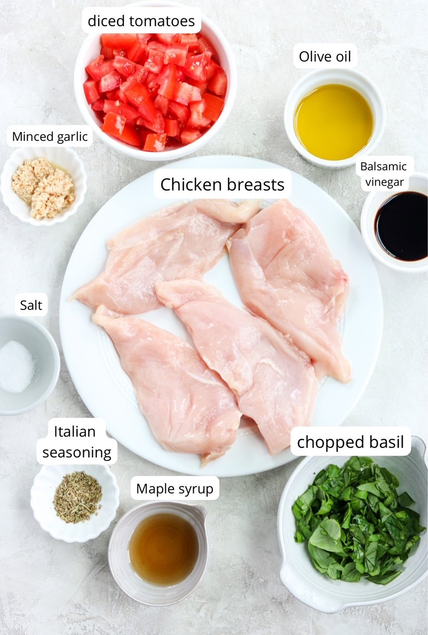 ingredients for making bruschetta chicken 