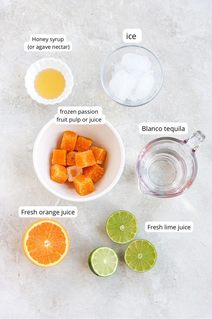 ingredients for passionfruit margaritas