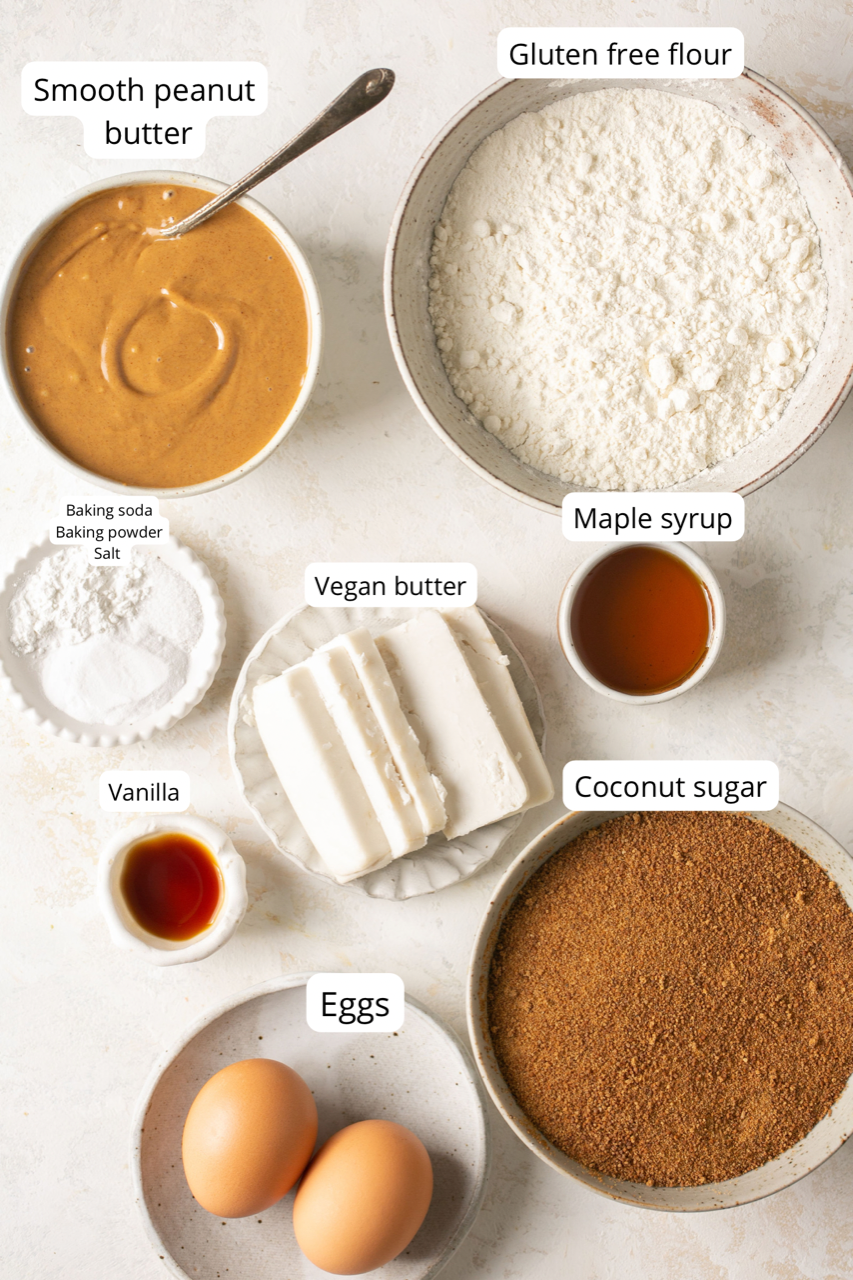 ingredients for gluten free peanut butter cookies