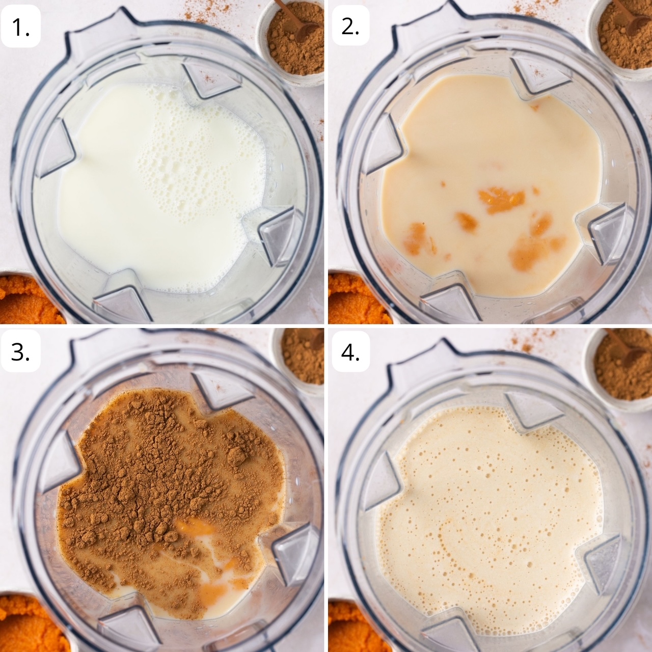 a photo of step by step recipe instructions labeled into 4 quadrants