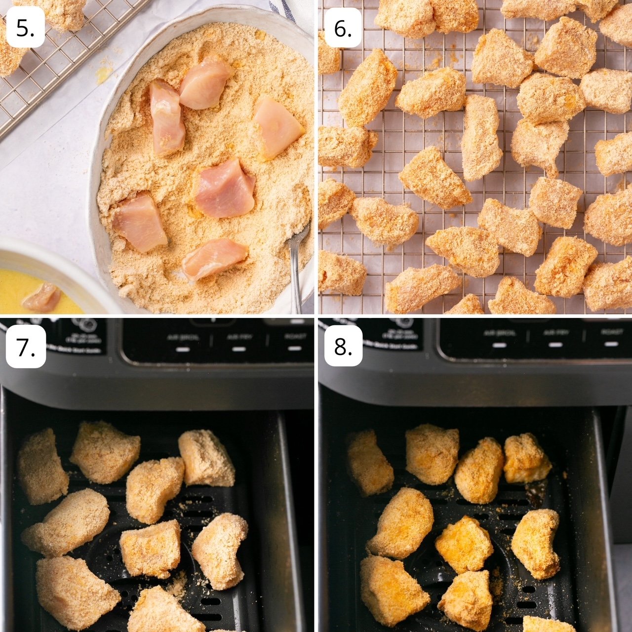 steps for making air fryer chicken nuggets