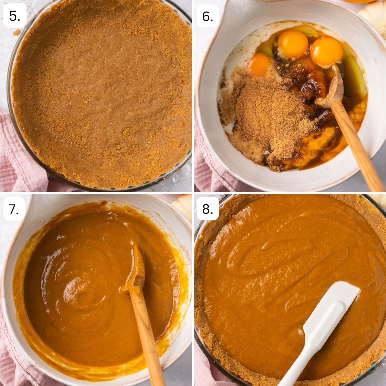 step by step instructions for pumpkin pie filling