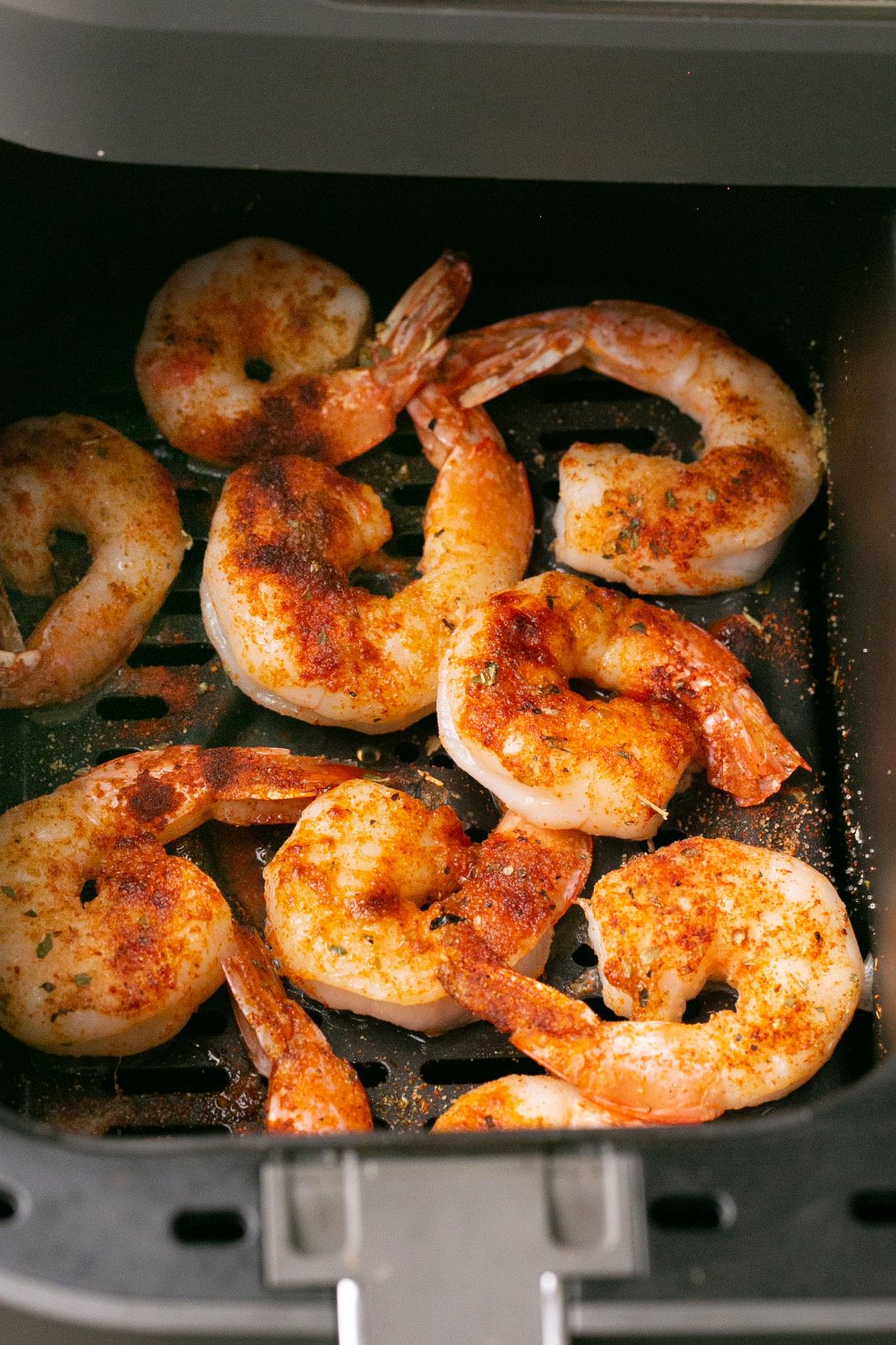 shrimp in the air fryer with seasoning