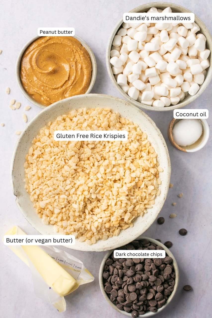 ingredients for vegan rice krispie treats
