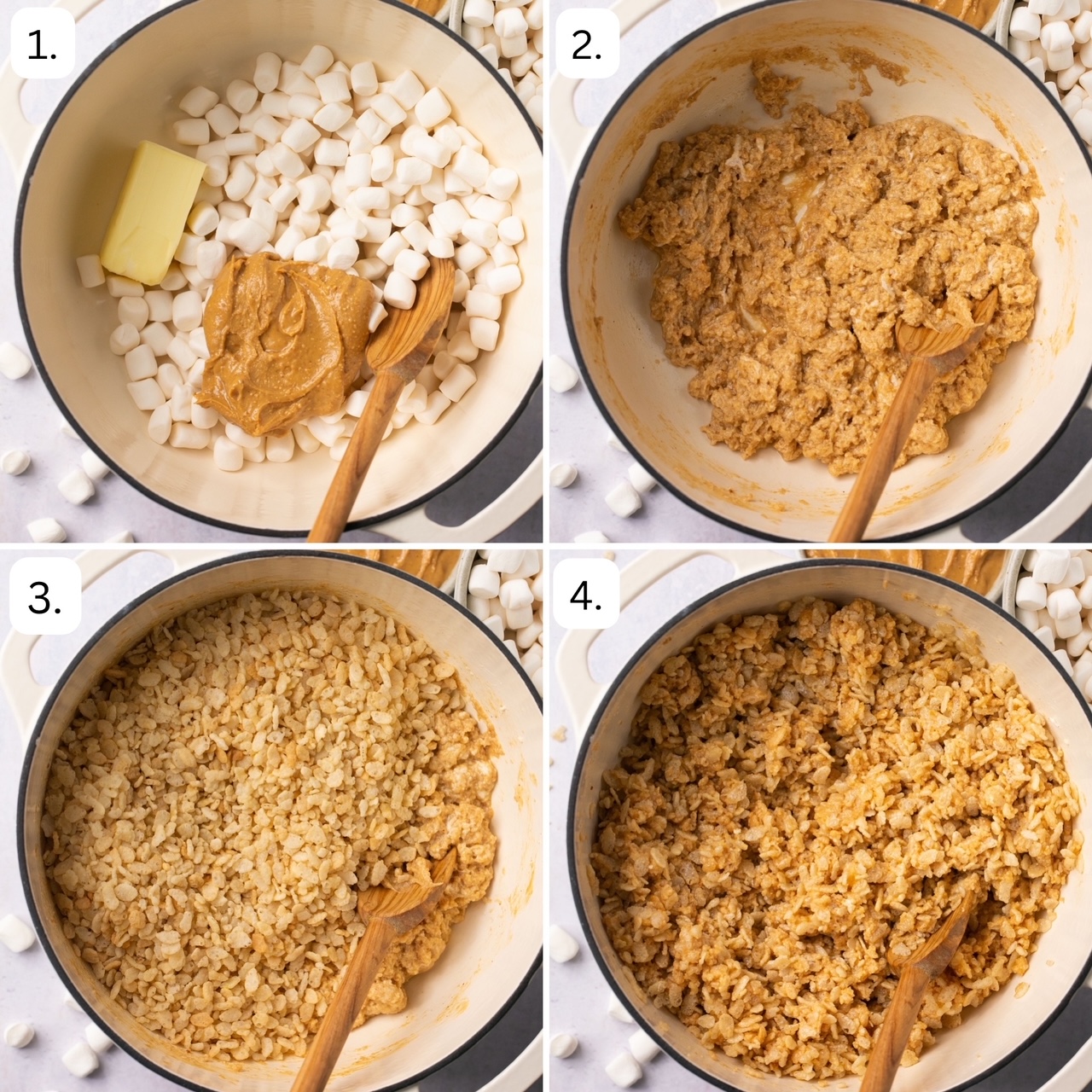 the first four steps for making this recipe