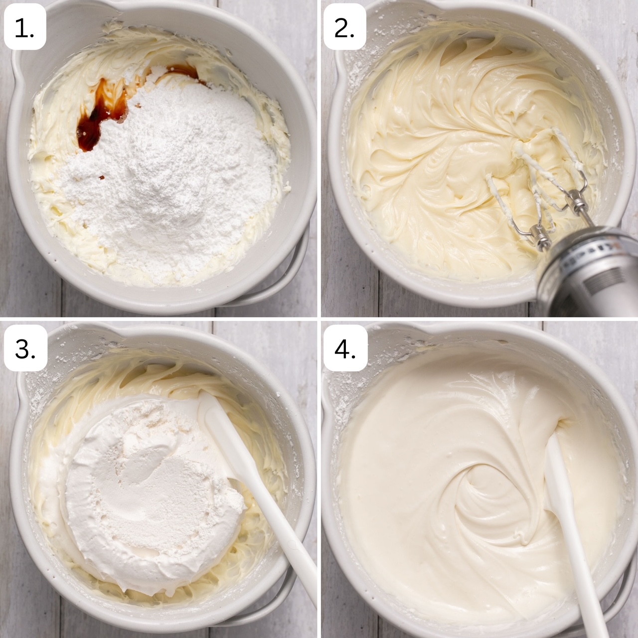 steps for making dairy free cream cheese filling