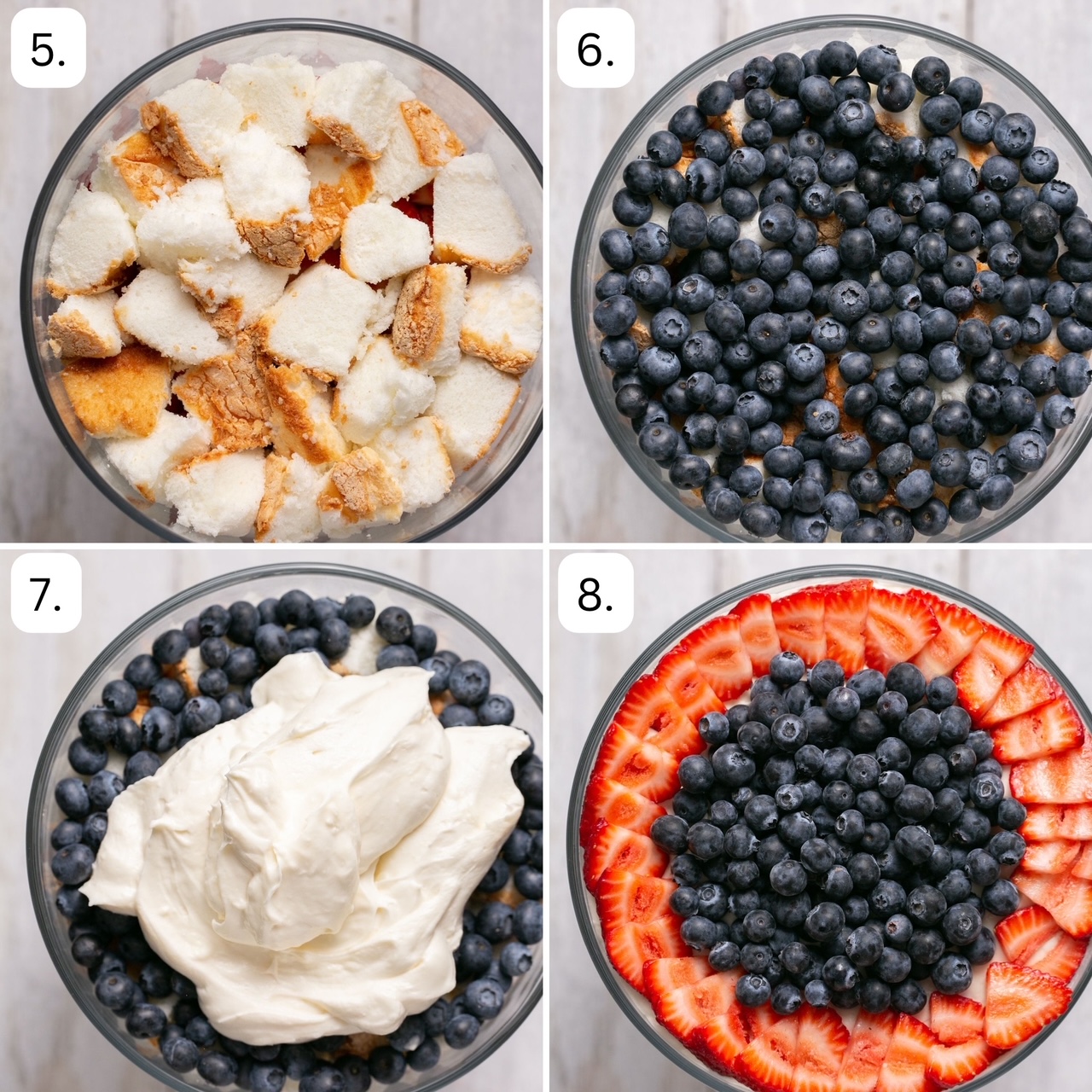 steps for layering a gluten free trifle