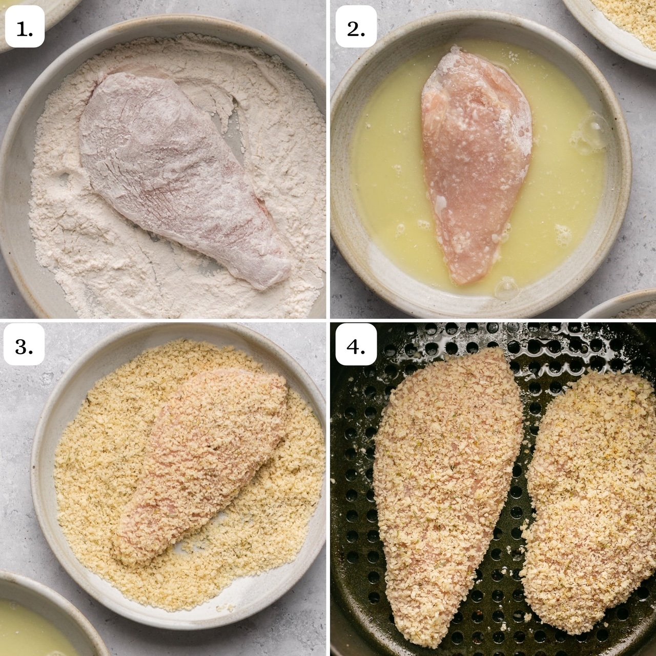 steps for making chicken cutlets in the air fryer