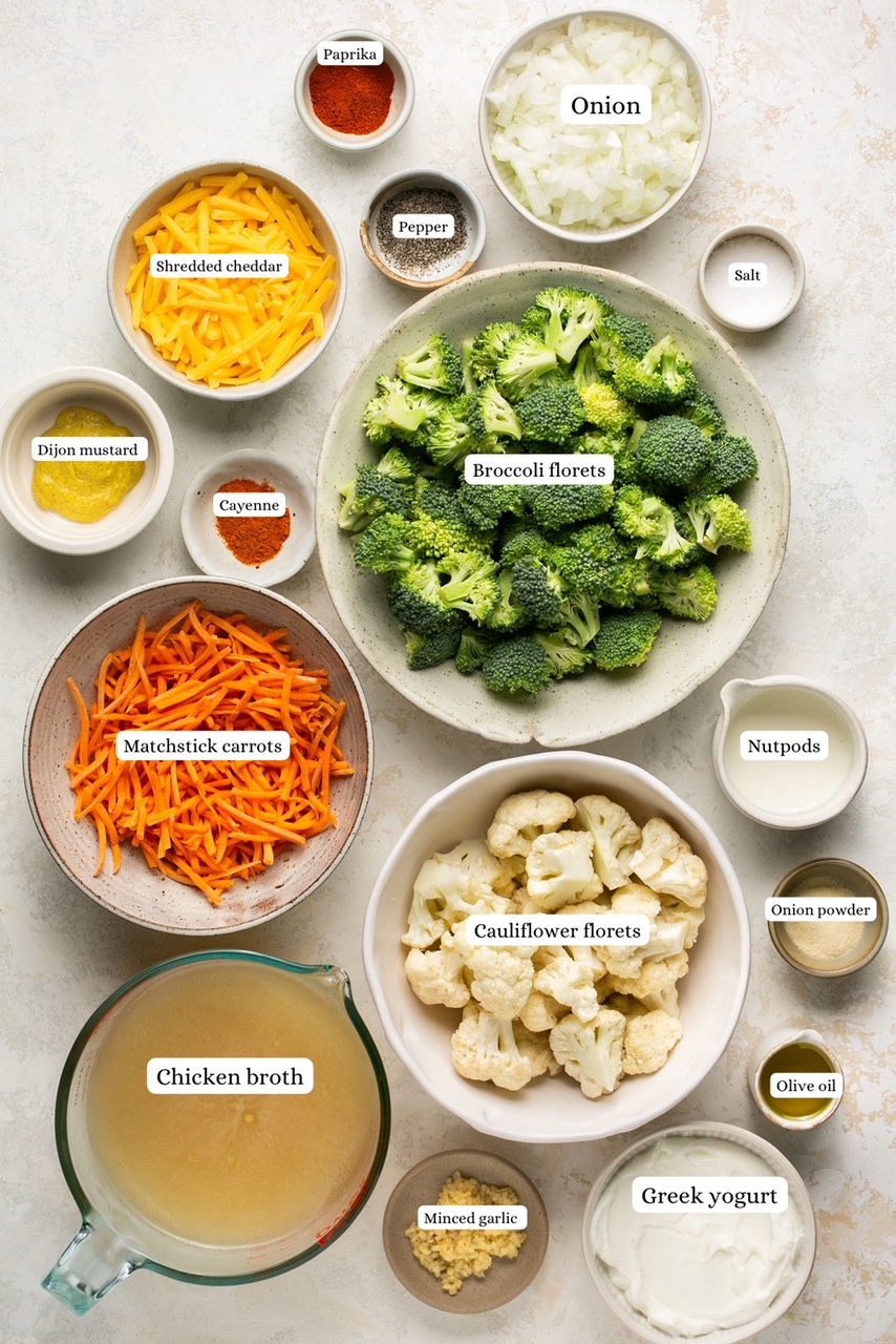 ingredients for instant pot broccoli cheddar soup
