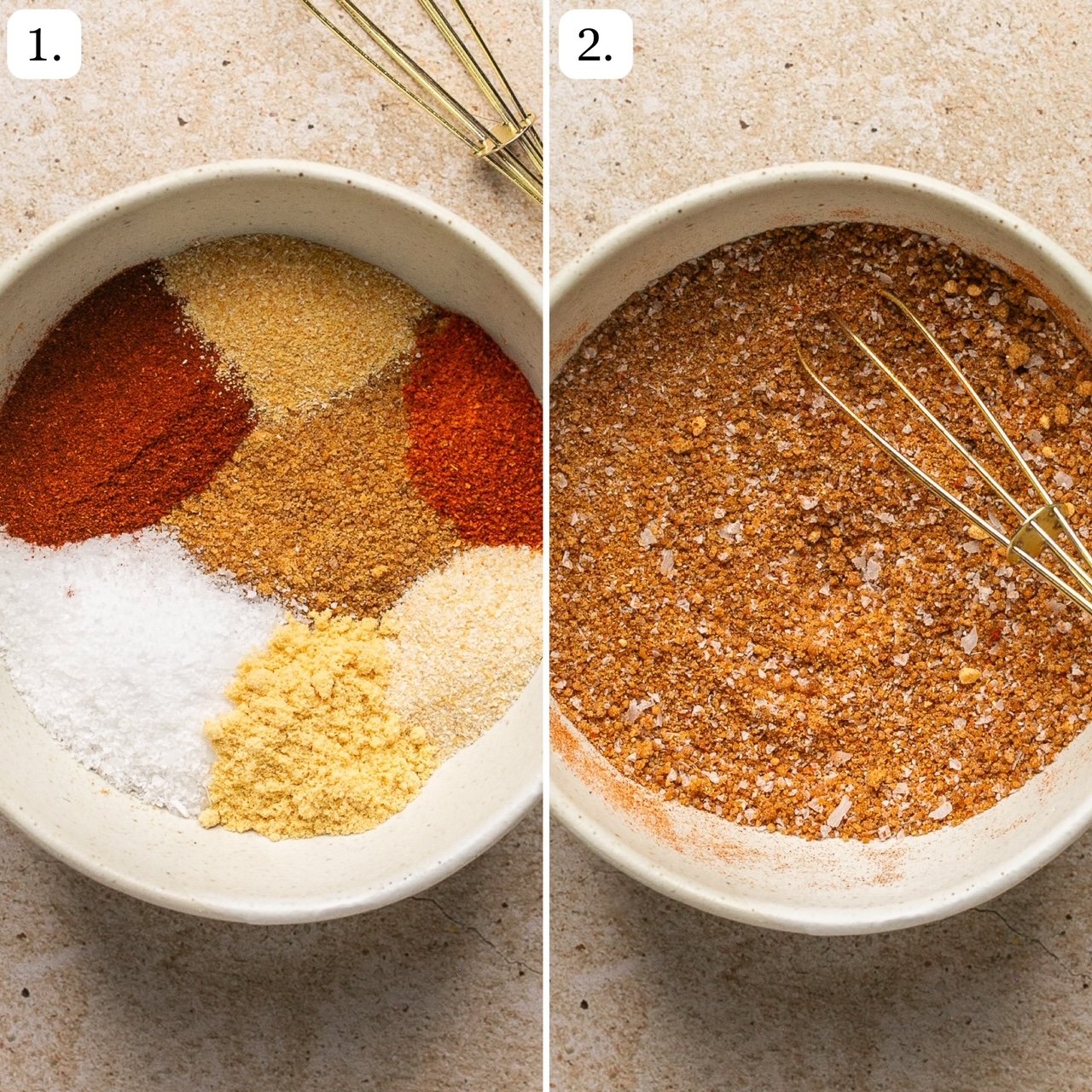 two steps for making a spice rub
