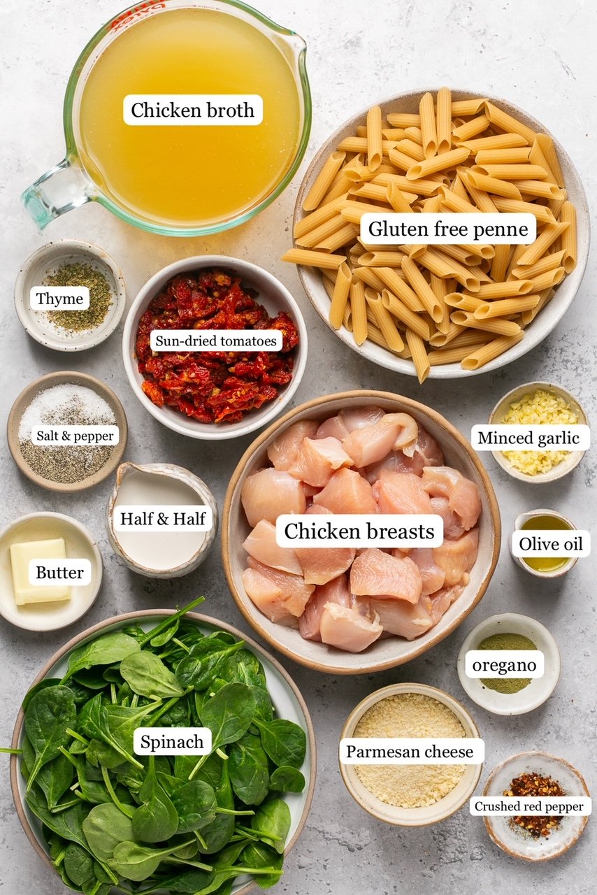 Ingredients for marry me chicken pasta
