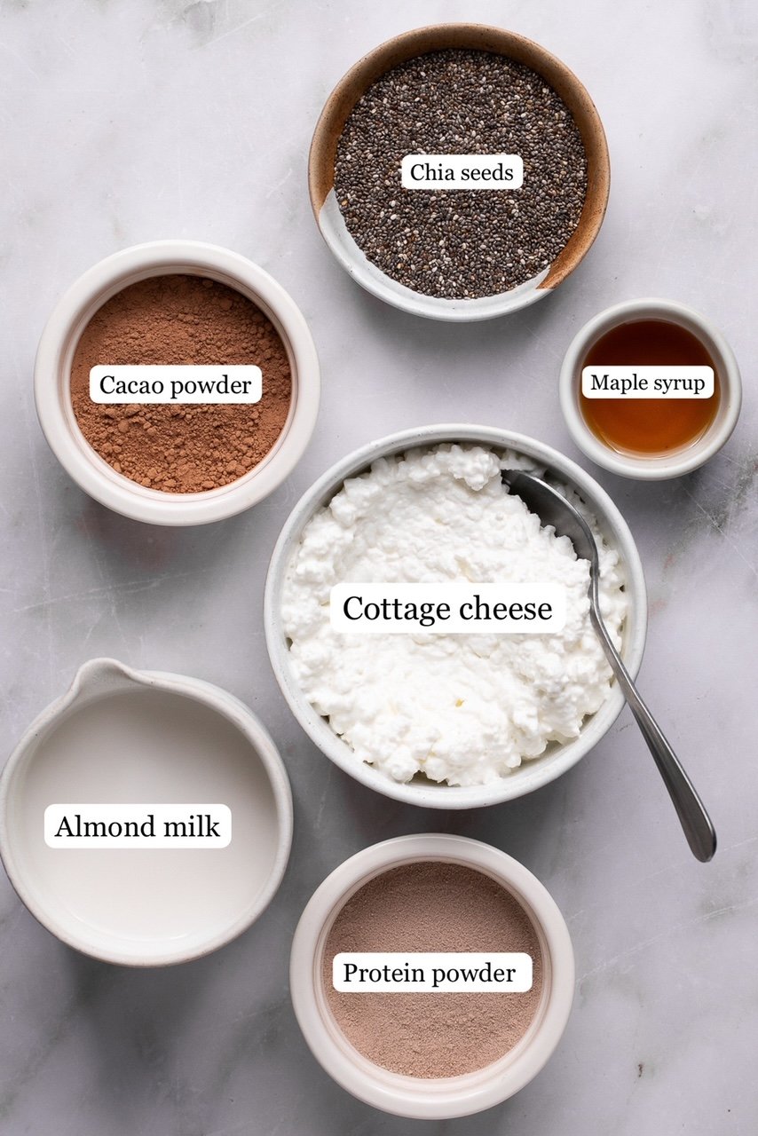 ingredients needed to make protein chia seed pudding