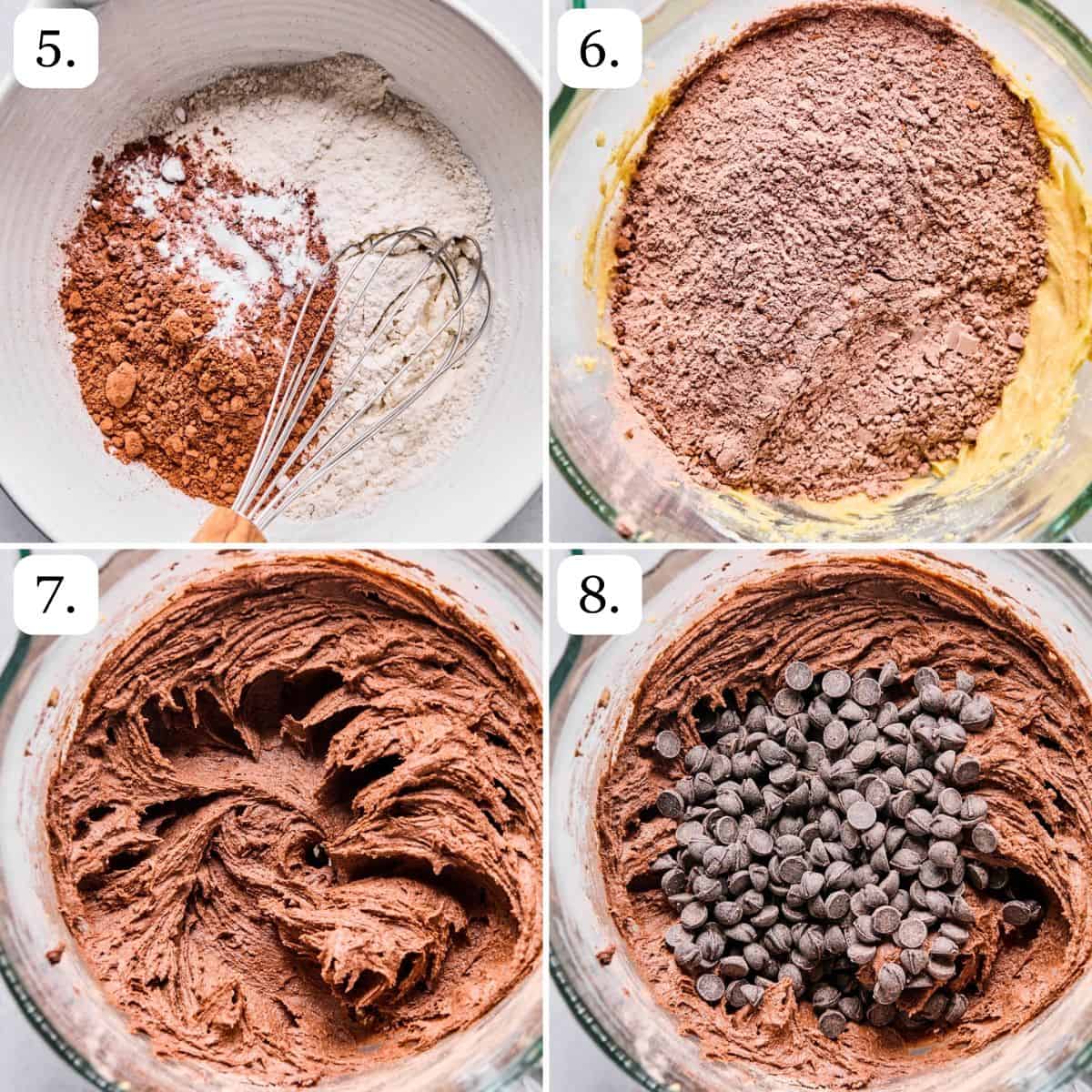 Hot cocoa cookie step-by-step photos of steps 5-16.