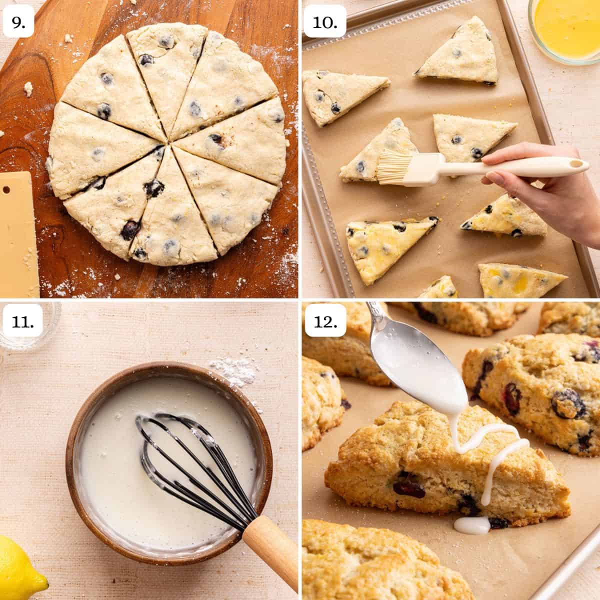 The last 4 steps for making gluten free scones