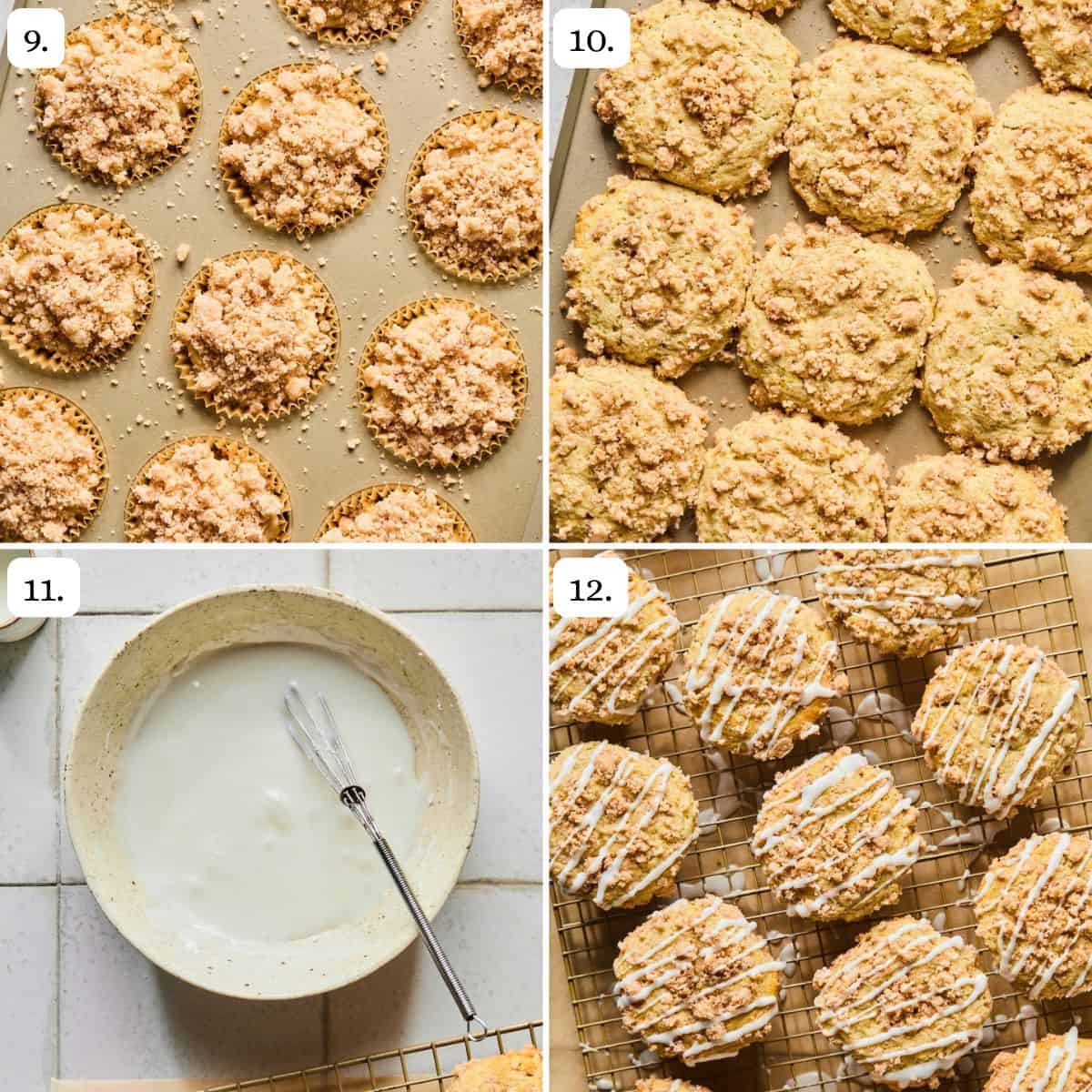 steps 9-12 for making coffee cake muffins