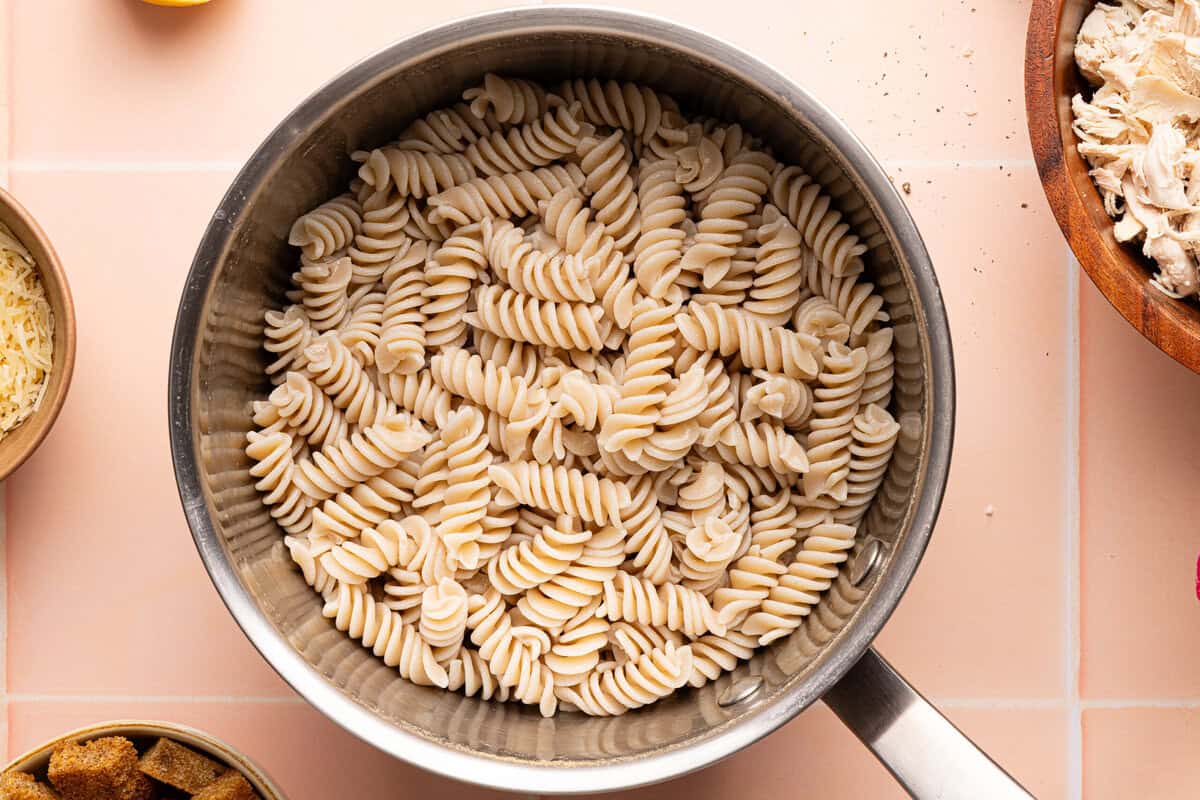 gluten free pasta in a pot