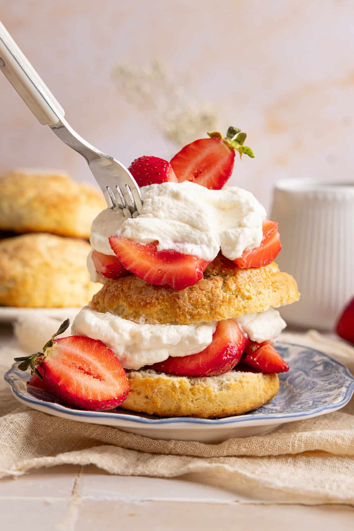 gluten free strawberry shortcake on a plate