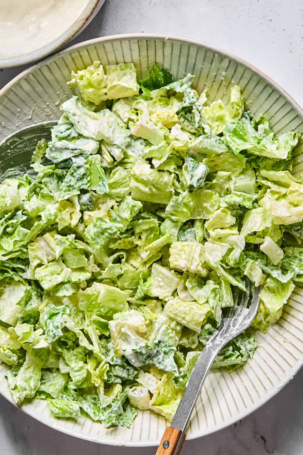 caesar salad in a bowl