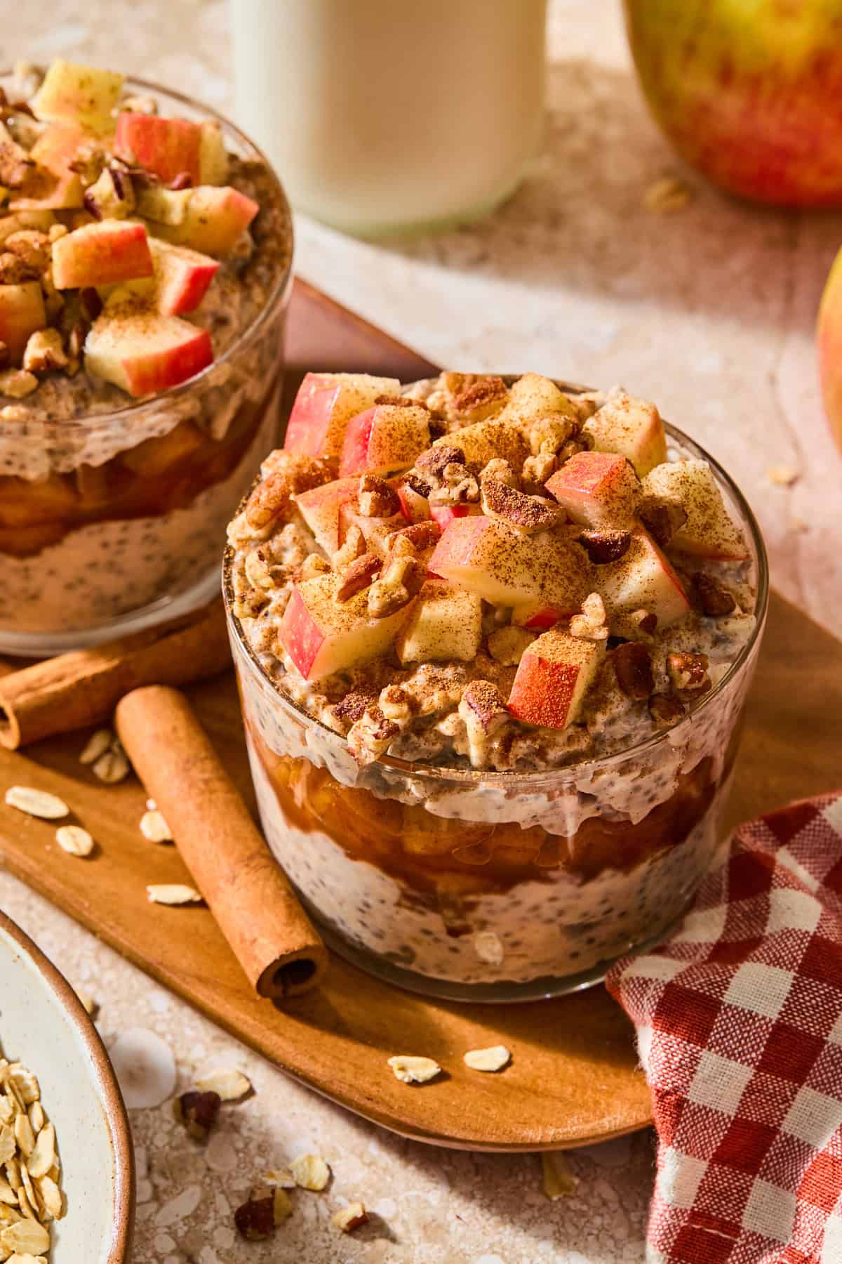 a side overhead view of overnight oats